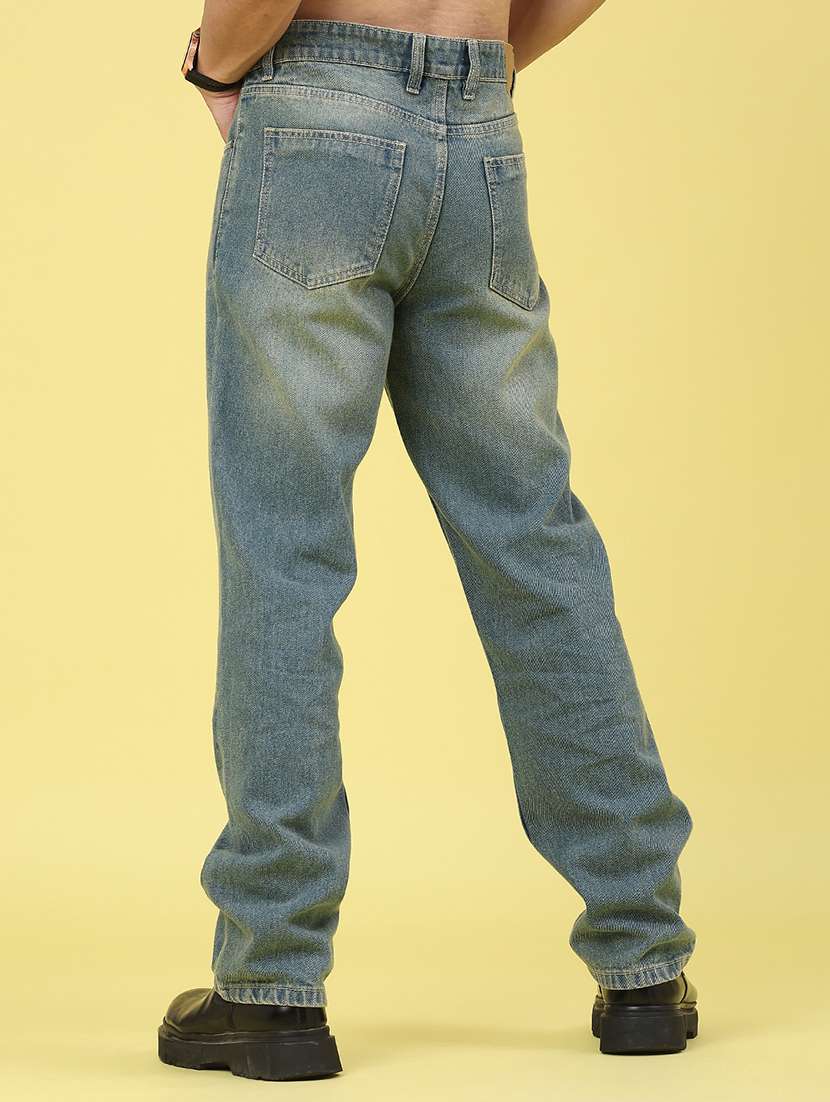 men washed mid rise full length straight jeans - 22264173 -  Standard Image - 4