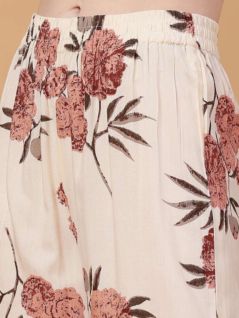 women floral three quarter sleeve ethnic co-ord set - 22264200 -  Standard Image - 4