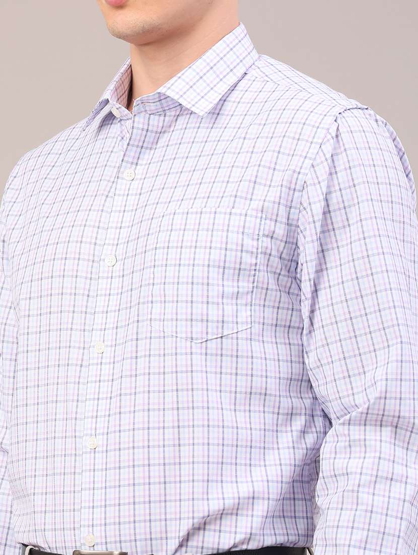 men checkered long sleeve regular fit formal shirt - 22264204 -  Standard Image - 1