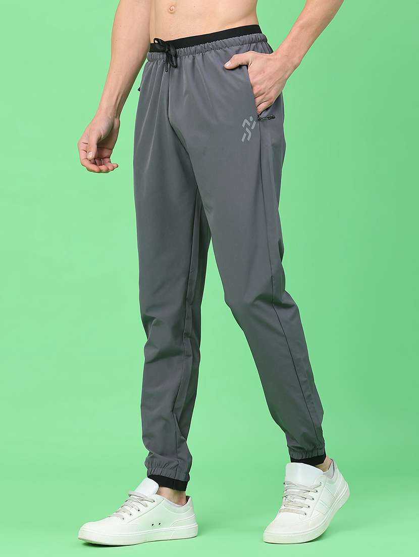 men solid mid rise full length track pant - 22264210 -  Standard Image - 1