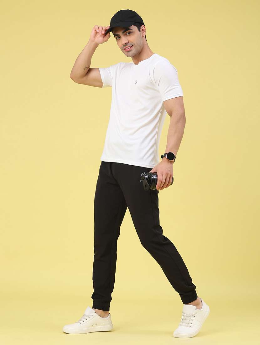 men solid mid rise regular fit jogger - 22264211 -  Standard Image - 4