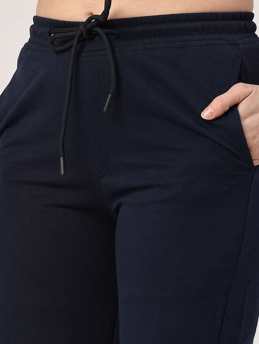 women navy blue cotton track pant full length track pant - 22264236 -  Standard Image - 1