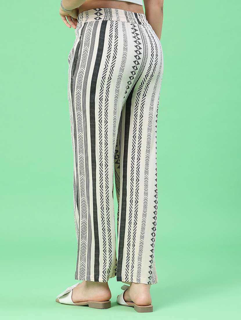 women printed mid rise straight trouser - 22264242 -  Standard Image - 4