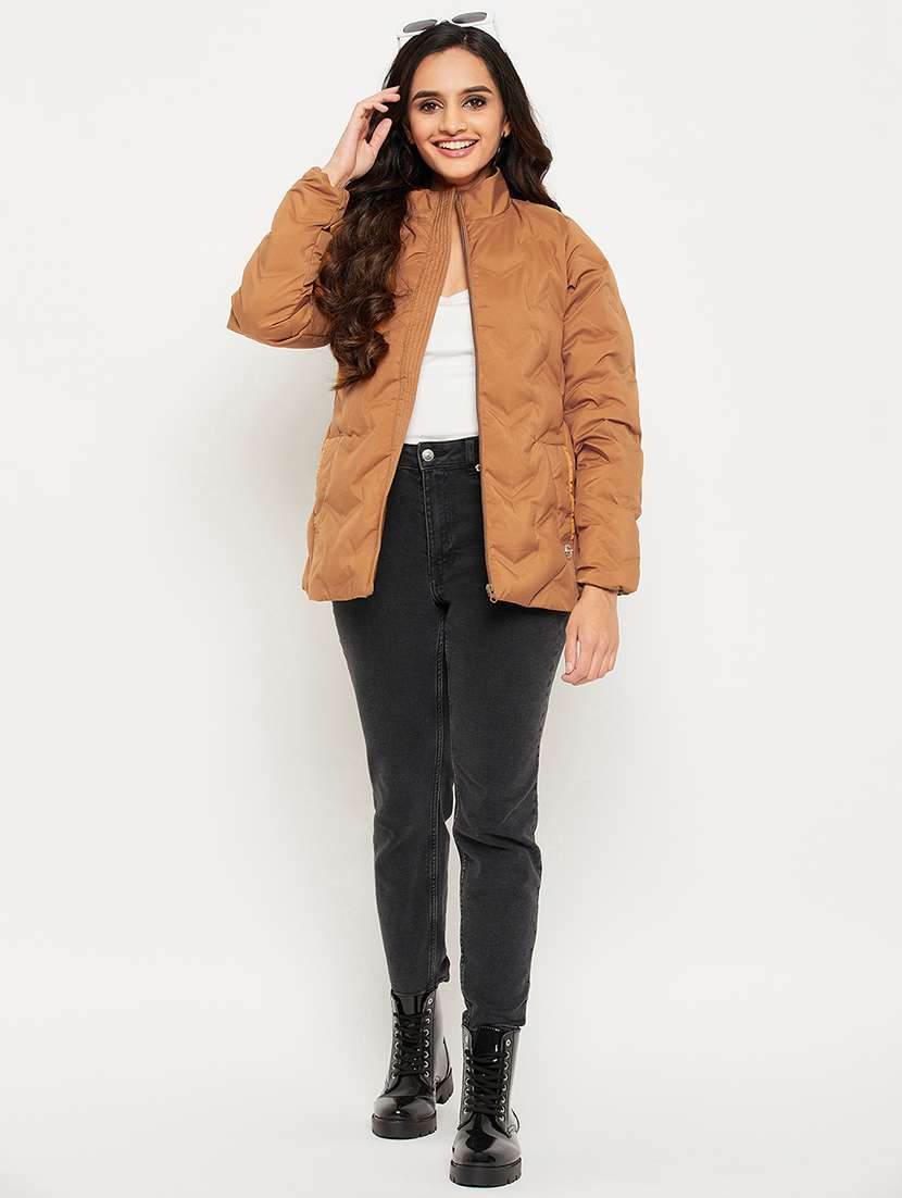 women solid long sleeve quilted jacket - 22264248 -  Standard Image - 4