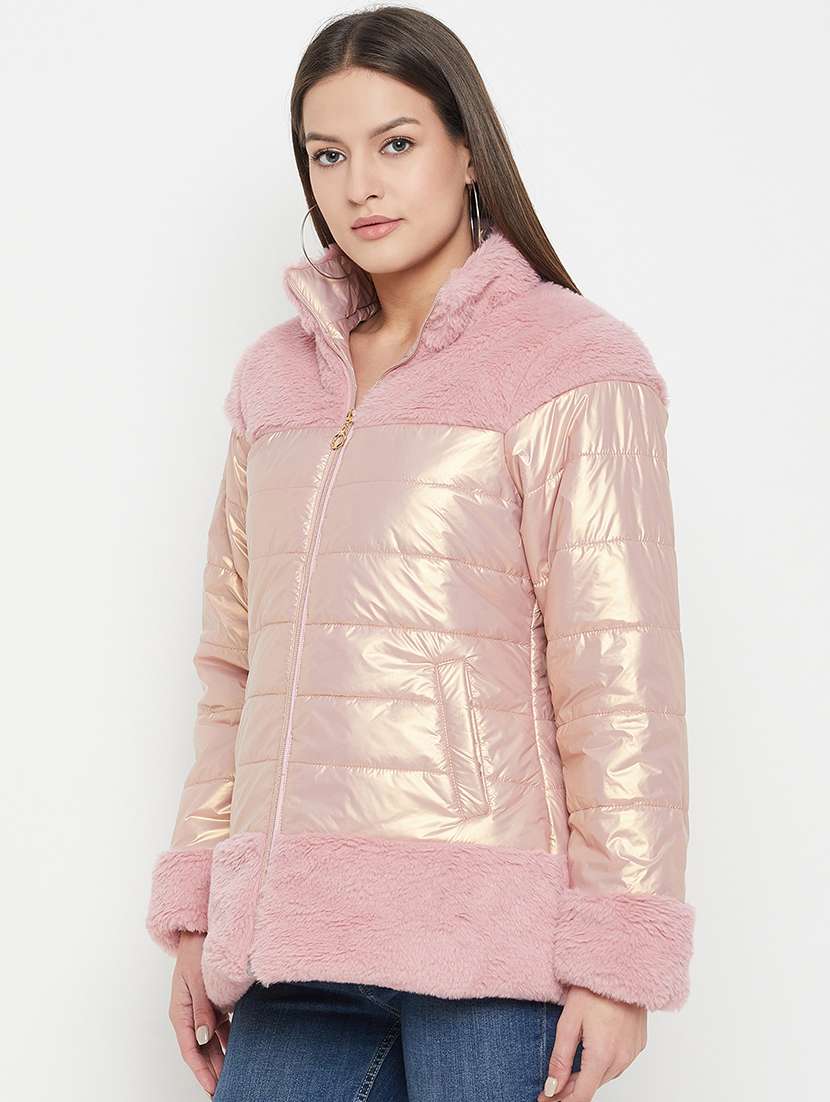 women solid long sleeve quilted jacket - 22264251 -  Standard Image - 1