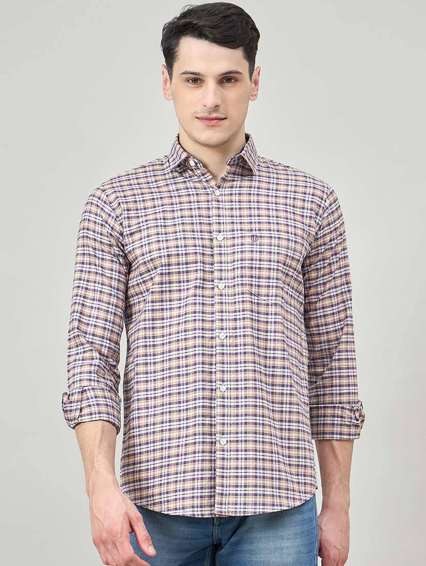 men checkered long sleeve regualr fit casual shirt - 22264258 -  Standard Image - 1