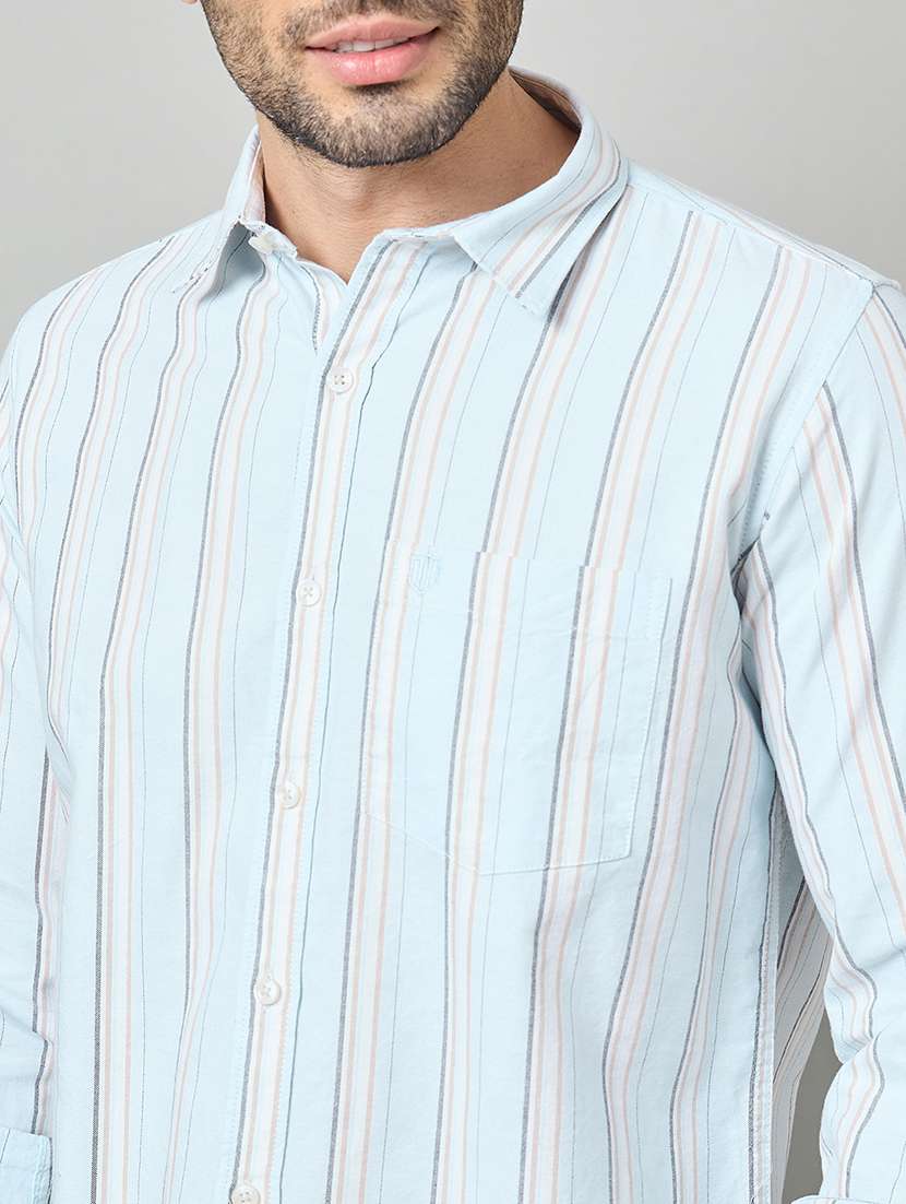 men striped long sleeve slim fit casual shirt - 22264262 -  Standard Image - 4