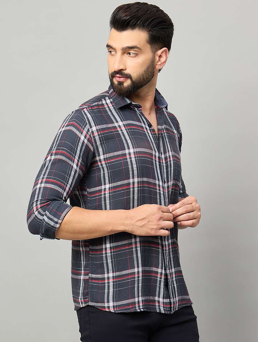 men checkered long sleeve regualr fit casual shirt - 22264263 -  Standard Image - 1