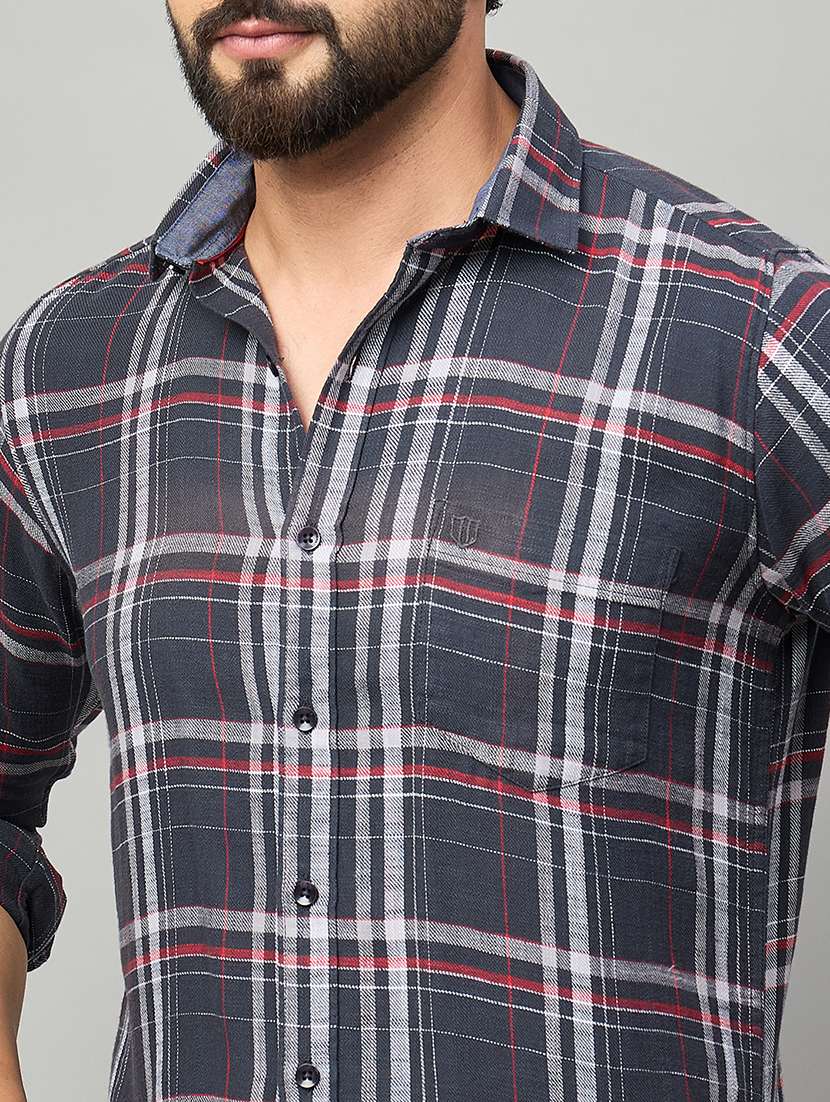 men checkered long sleeve regualr fit casual shirt - 22264263 -  Standard Image - 4