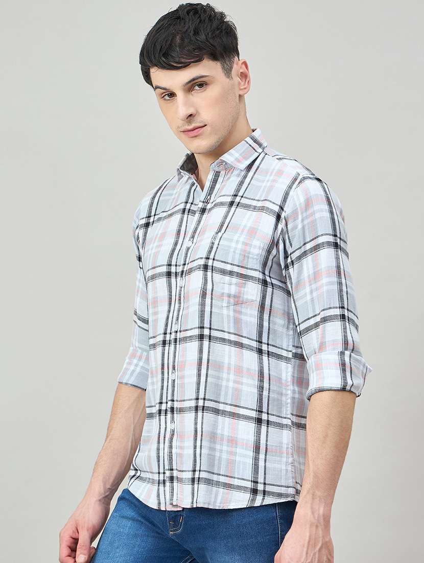 men checkered long sleeve regualr fit casual shirt - 22264264 -  Standard Image - 1