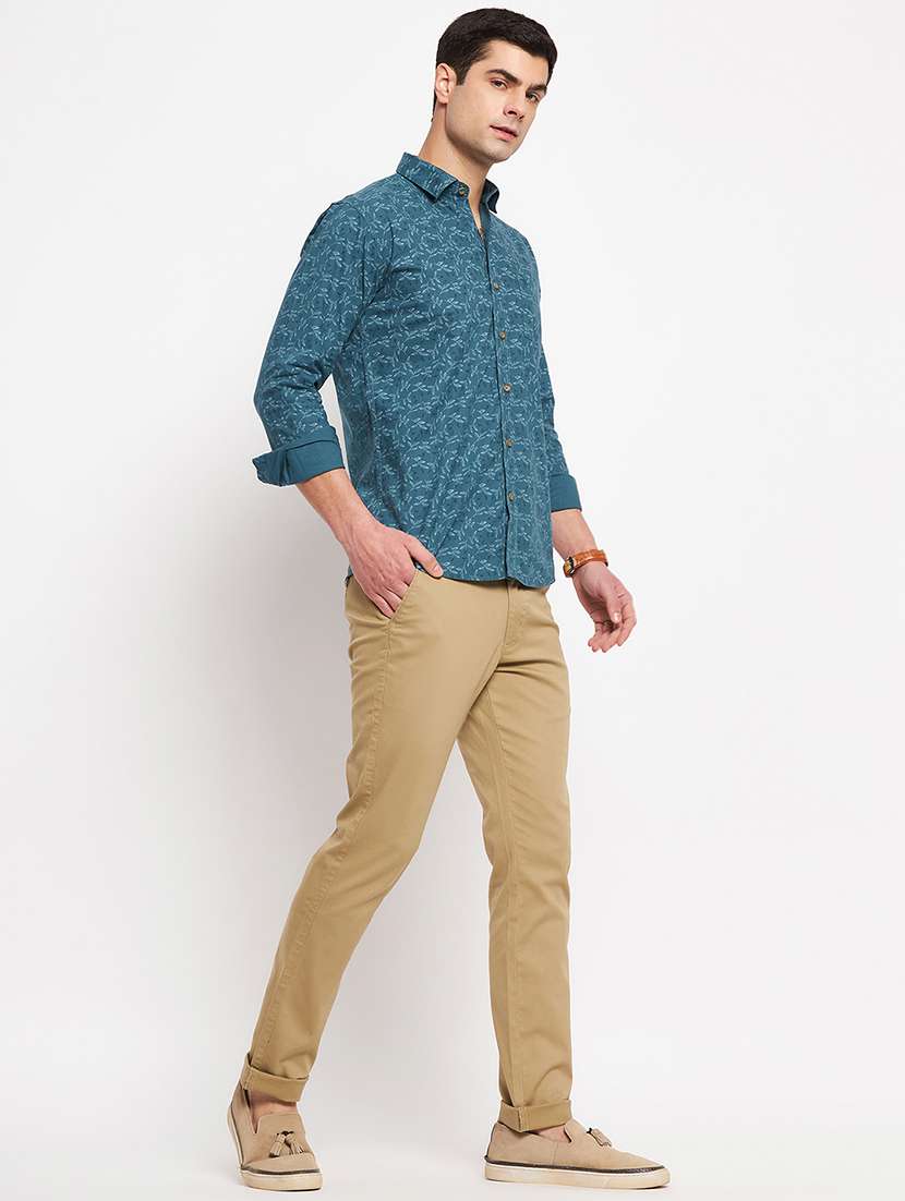 men printed long sleeve slim fit casual shirt - 22264270 -  Standard Image - 4