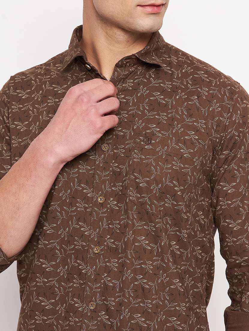 men printed long sleeve slim fit casual shirt - 22264271 -  Standard Image - 4