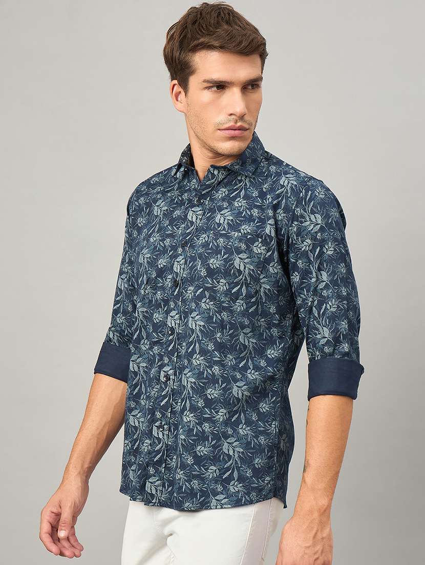 men printed long sleeve slim fit casual shirt - 22264272 -  Standard Image - 1