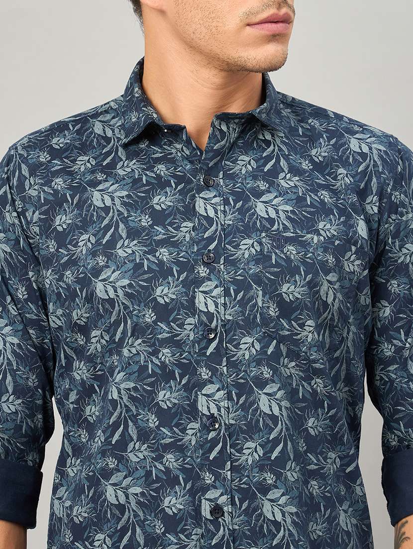 men printed long sleeve slim fit casual shirt - 22264272 -  Standard Image - 4