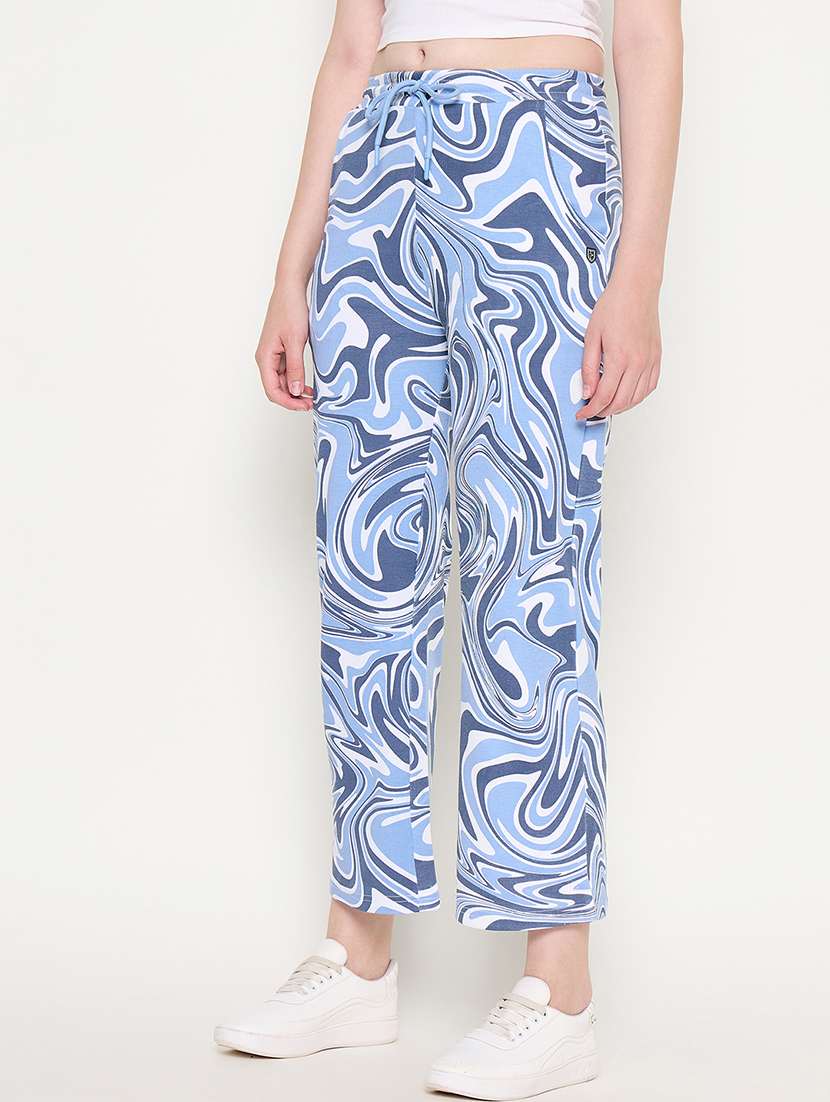 women printed mid rise track pant - 22264273 -  Standard Image - 1