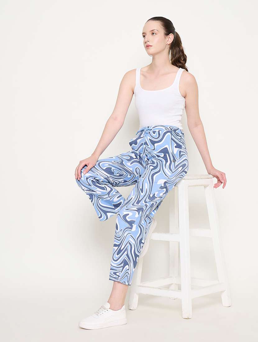 women printed mid rise track pant - 22264273 -  Standard Image - 4