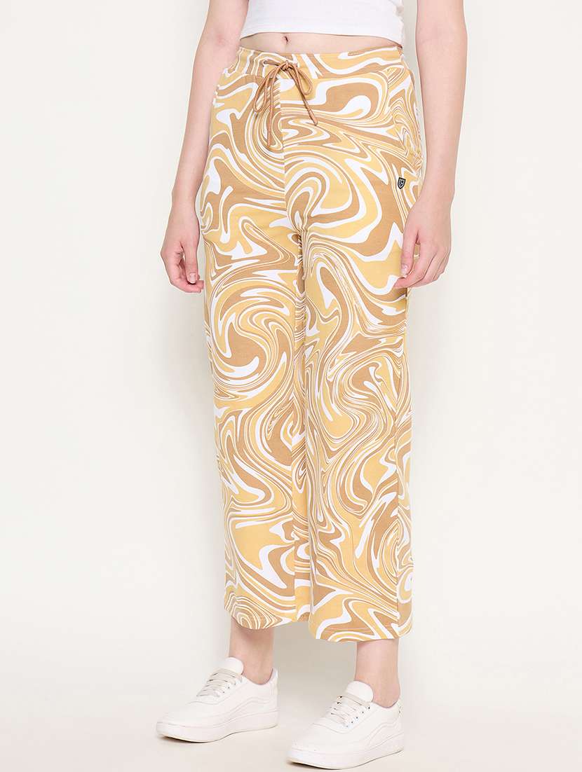 women printed mid rise track pant - 22264274 -  Standard Image - 1