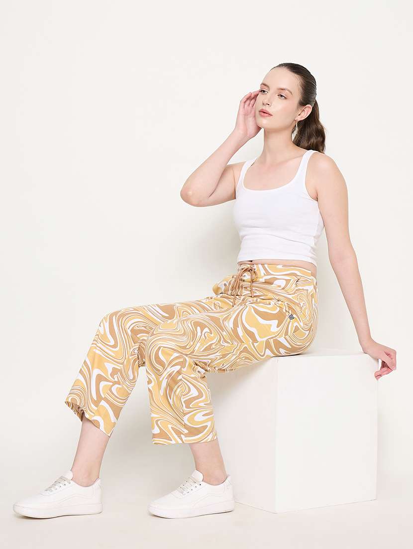 women printed mid rise track pant - 22264274 -  Standard Image - 4