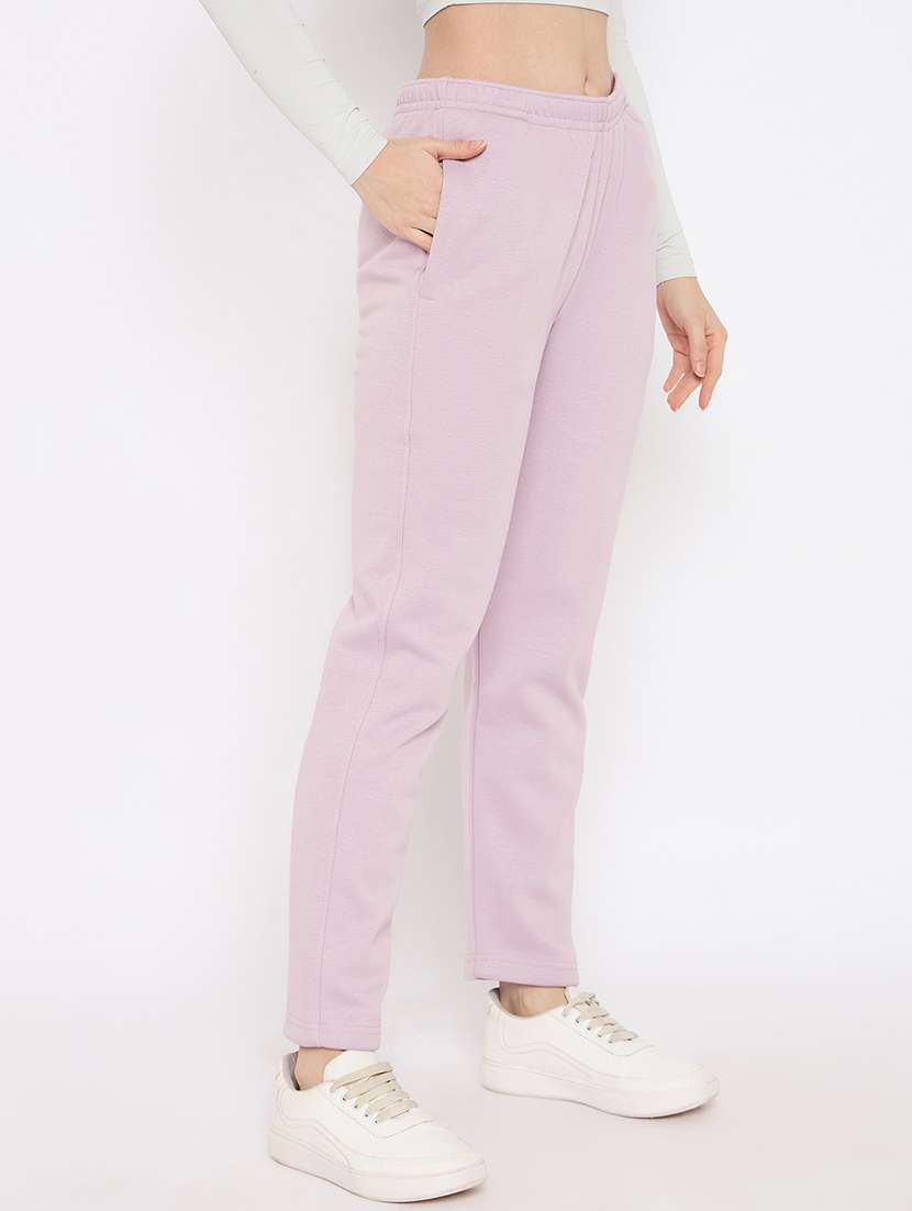 women solid high rise track pant - 22264275 -  Standard Image - 1