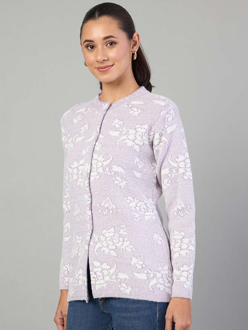 women self designed long sleeve cardigan - 22264288 -  Standard Image - 1