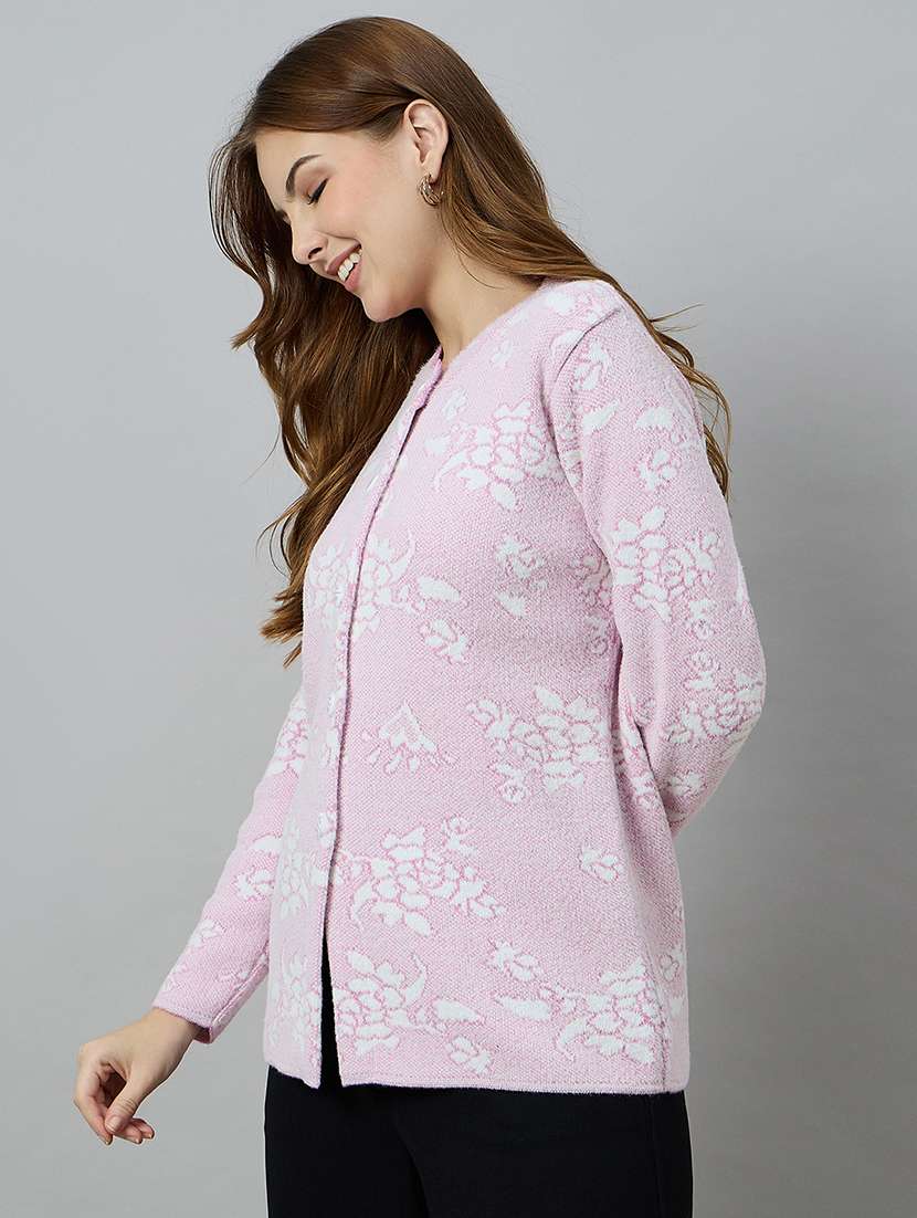 women self designed long sleeve cardigan - 22264289 -  Standard Image - 1