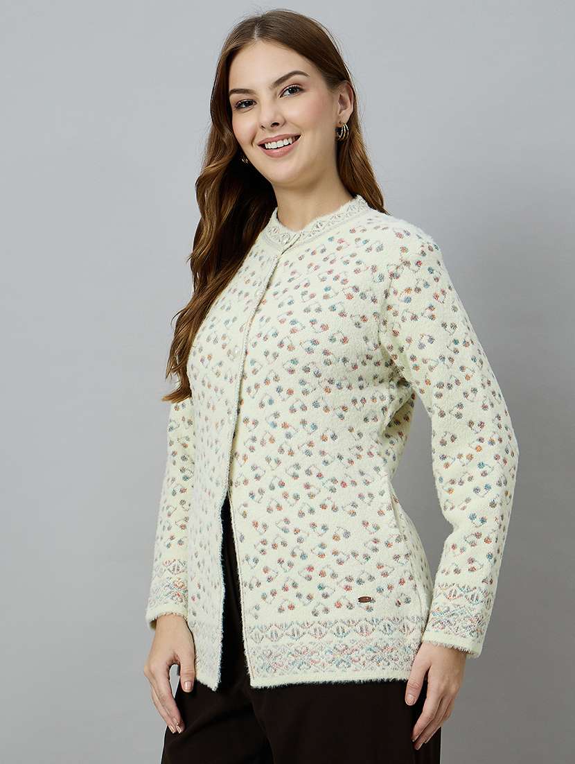 women self designed long sleeve cardigan - 22264291 -  Standard Image - 1