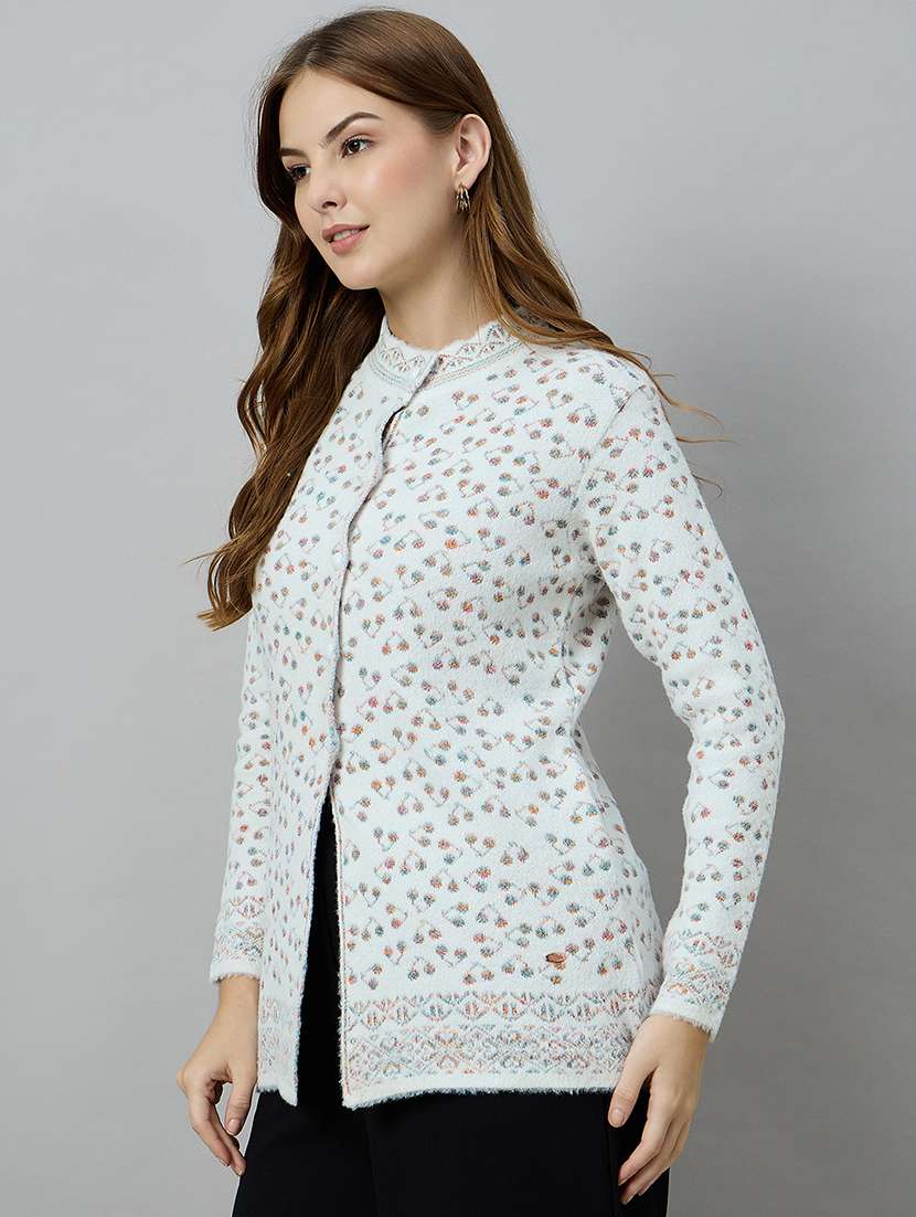 women self designed long sleeve cardigan - 22264294 -  Standard Image - 1