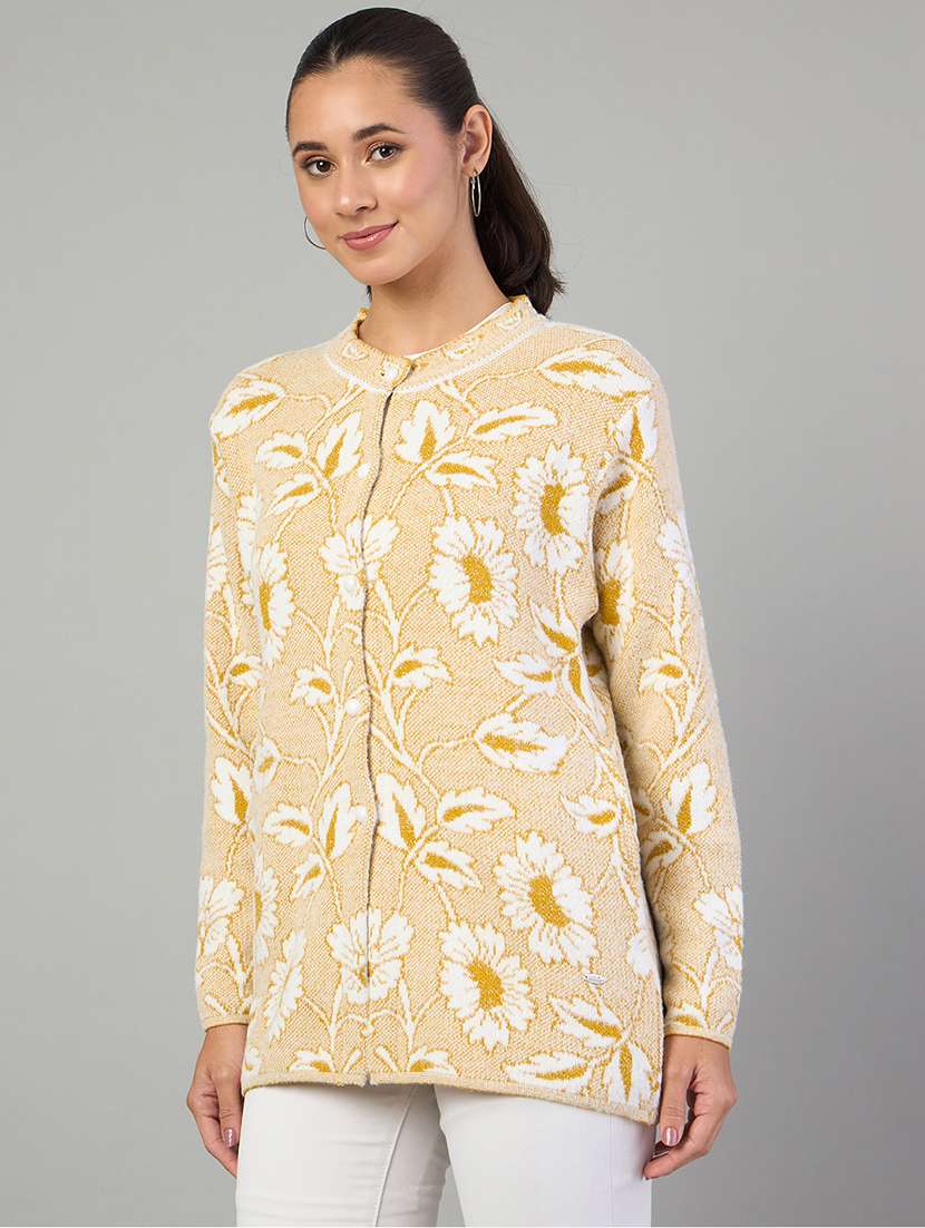 women self designed long sleeve cardigan - 22264296 -  Standard Image - 1