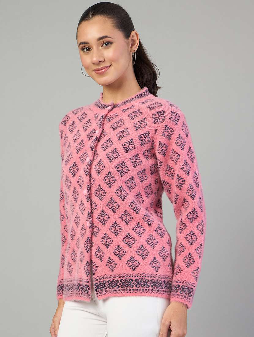 women self designed long sleeve cardigan - 22264303 -  Standard Image - 1
