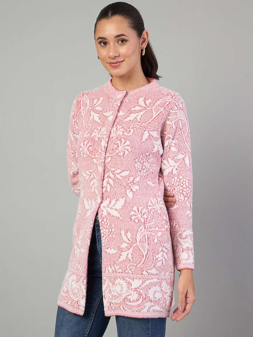 women self designed long sleeve cardigan - 22264310 -  Standard Image - 1