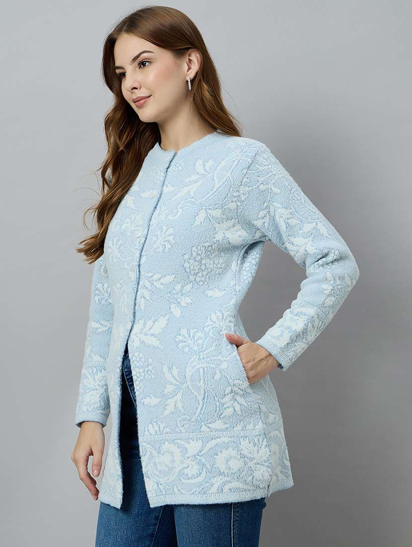 women self designed long sleeve cardigan - 22264314 -  Standard Image - 1