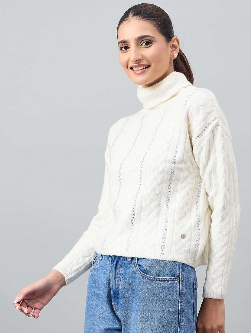 women self designed long sleeve pullover - 22264328 -  Standard Image - 1