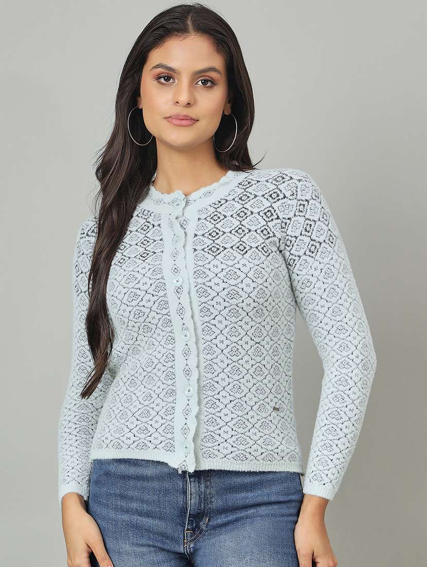 women self designed long sleeve cardigan