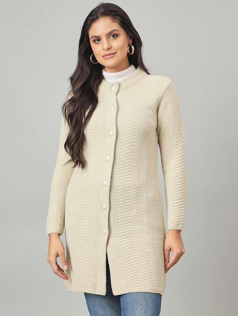 women self designed long sleeve cardigan