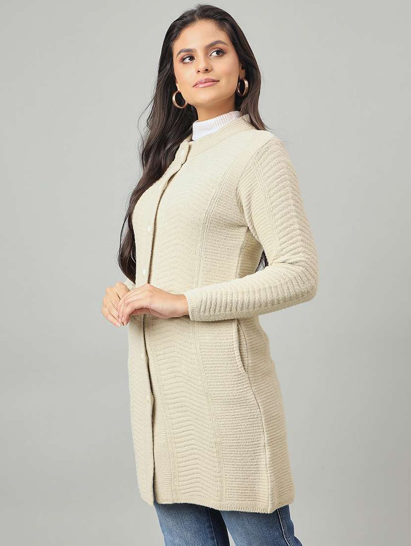 women self designed long sleeve cardigan - 22264338 -  Standard Image - 1