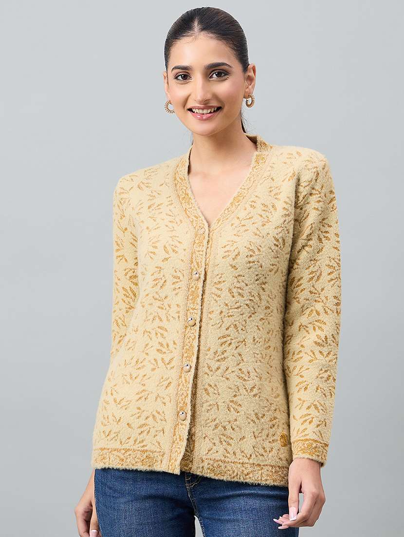 women self designed long sleeve cardigan