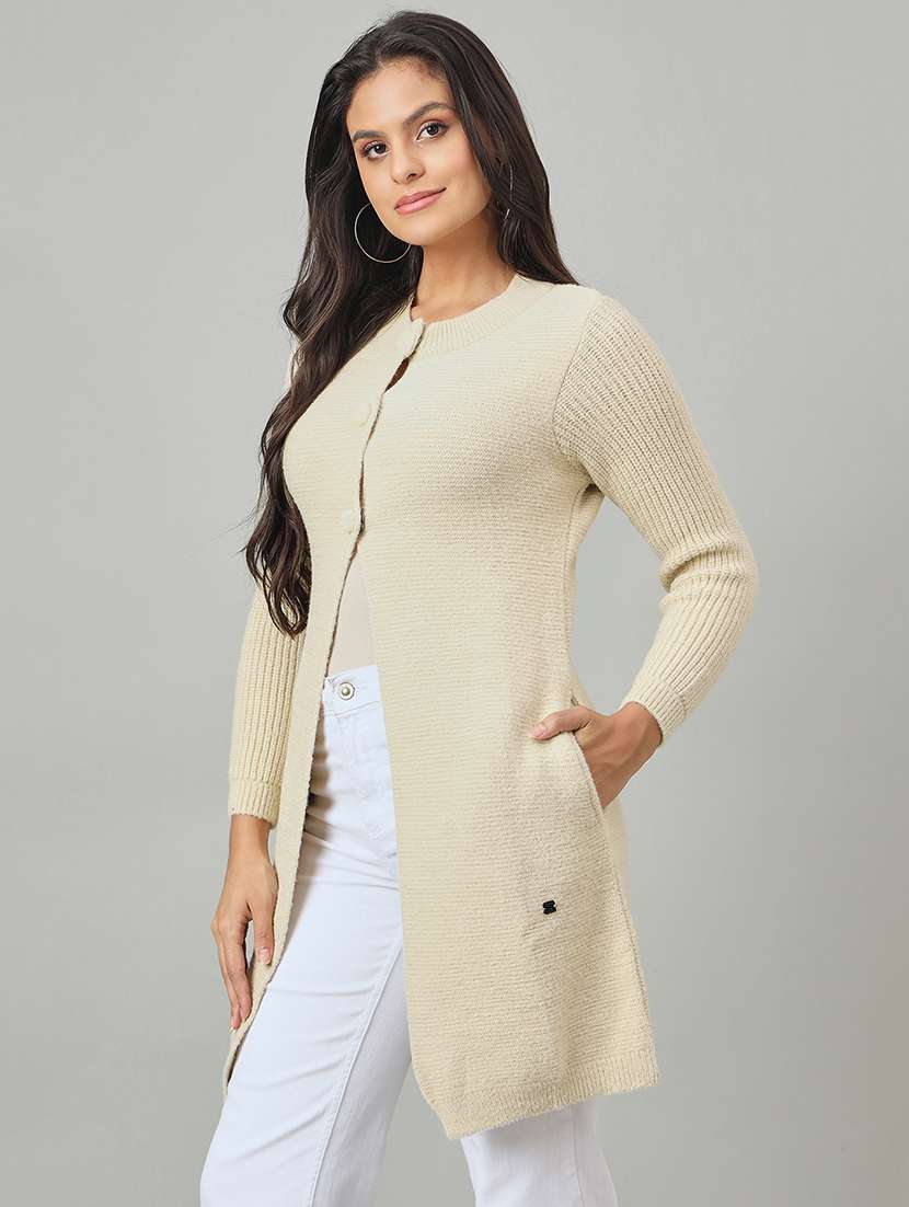 women self designed long sleeve cardigan - 22264343 -  Standard Image - 1