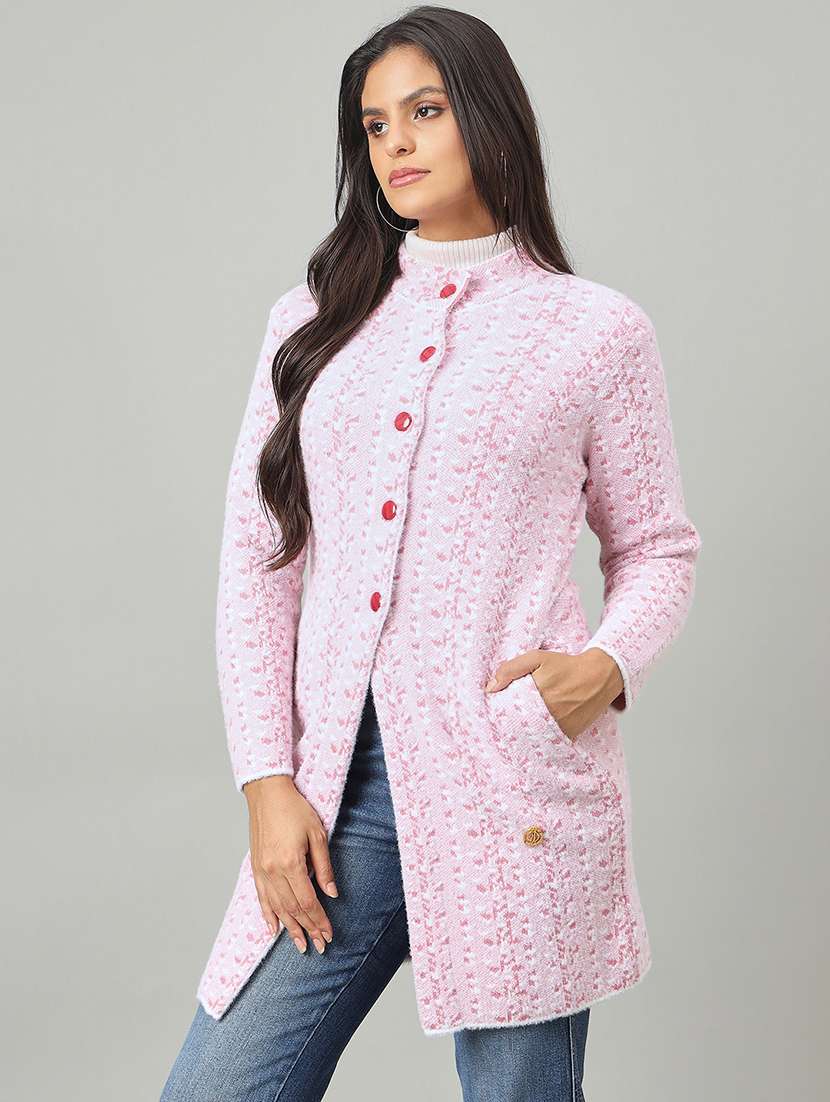 women self designed long sleeve cardigan - 22264349 -  Standard Image - 1