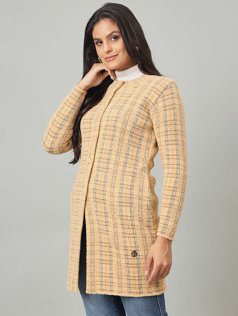 women self designed long sleeve cardigan - 22264353 -  Standard Image - 1