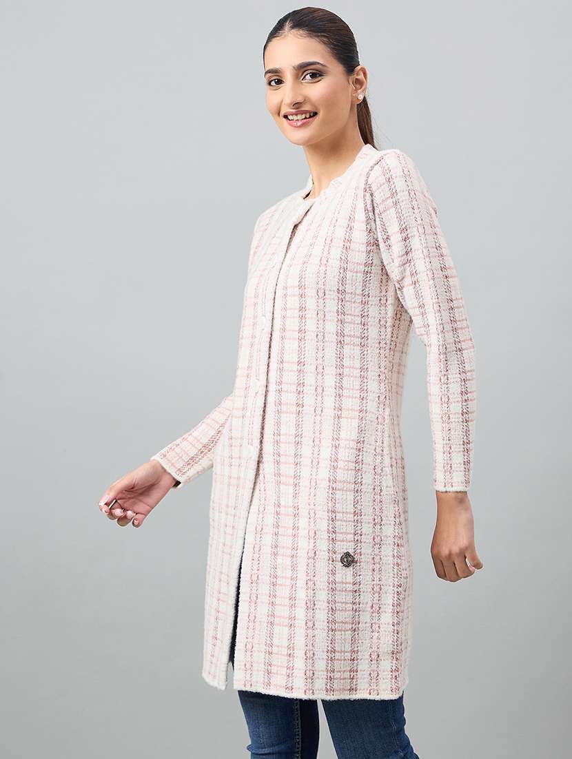 women self designed long sleeve cardigan - 22264354 -  Standard Image - 1