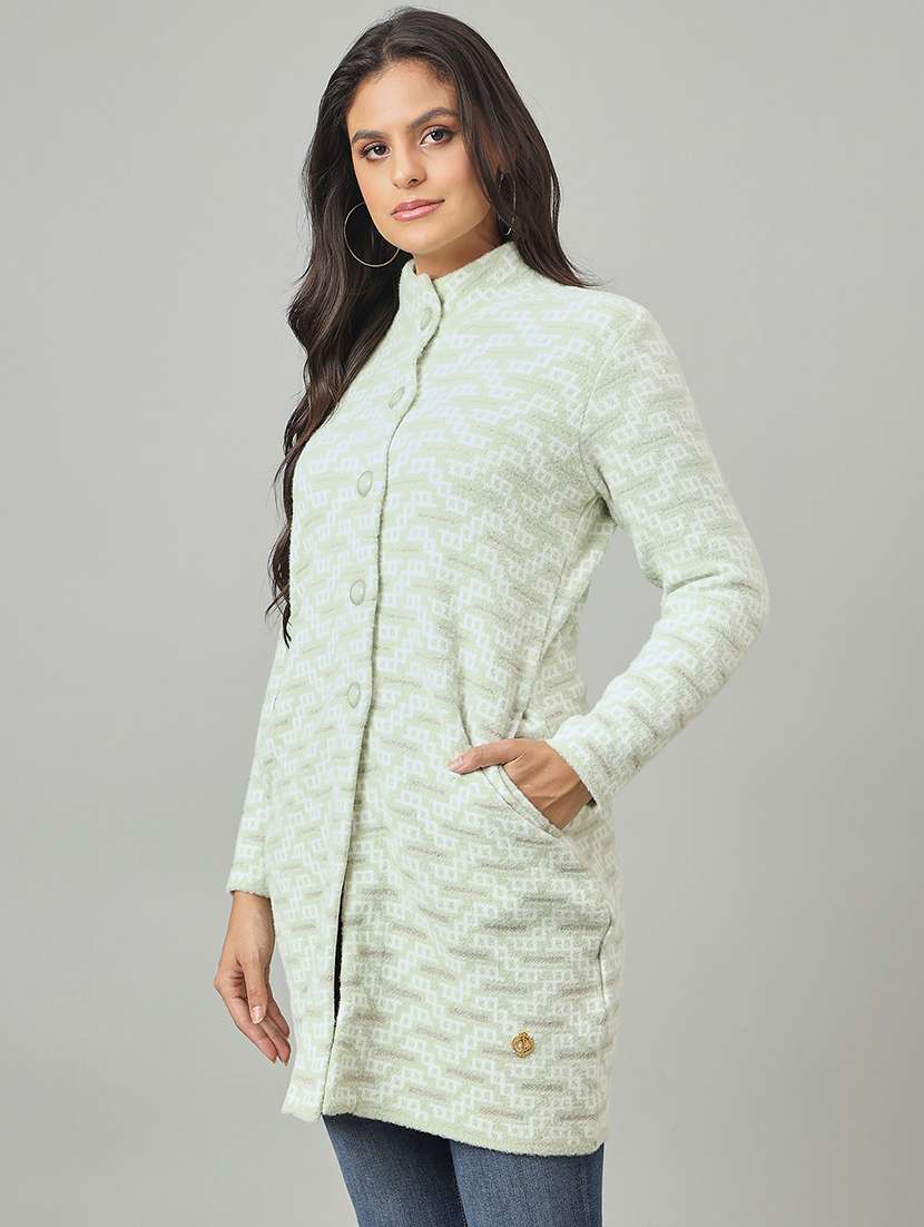 women self designed long sleeve cardigan - 22264359 -  Standard Image - 1