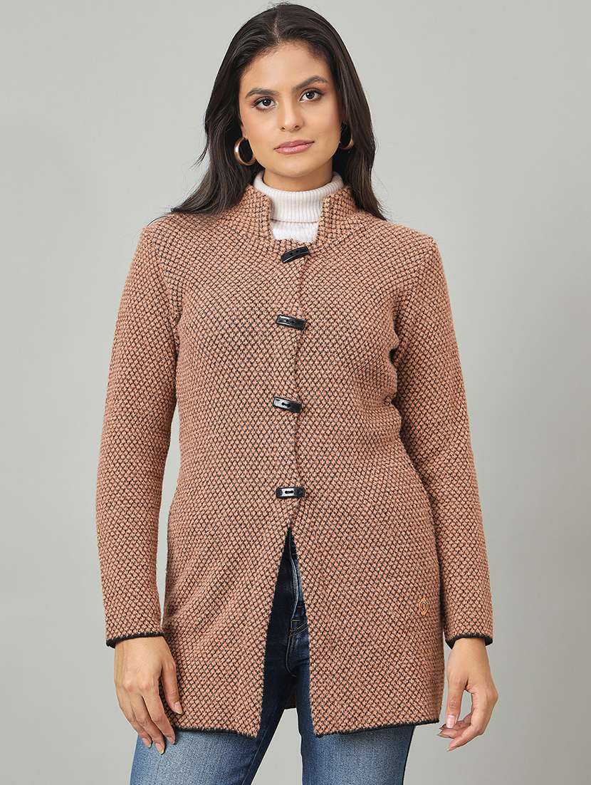 women self designed long sleeve cardigan