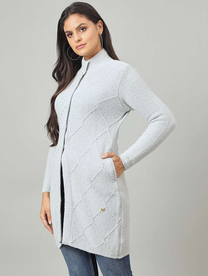 women self designed long sleeve cardigan - 22264363 -  Standard Image - 1