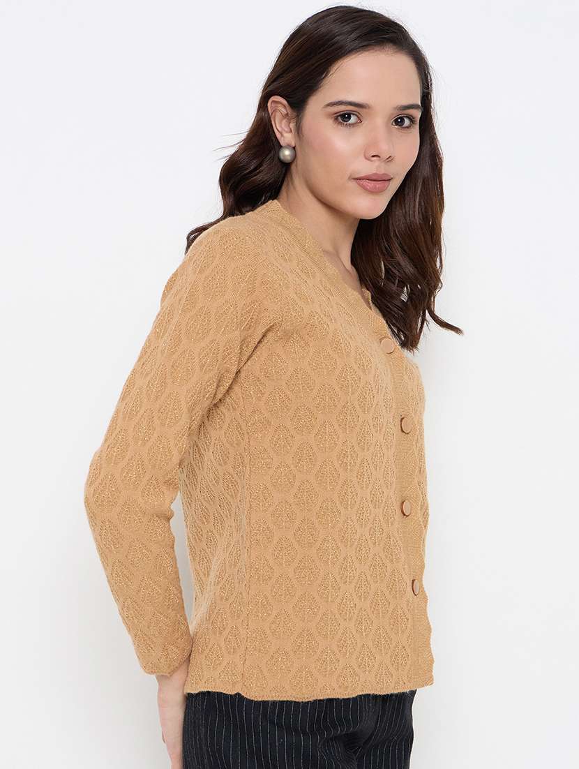 women self designed long sleeve cardigan - 22264368 -  Standard Image - 1