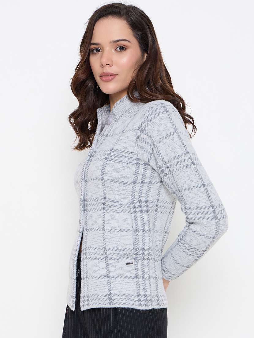 women self designed long sleeve cardigan - 22264370 -  Standard Image - 1