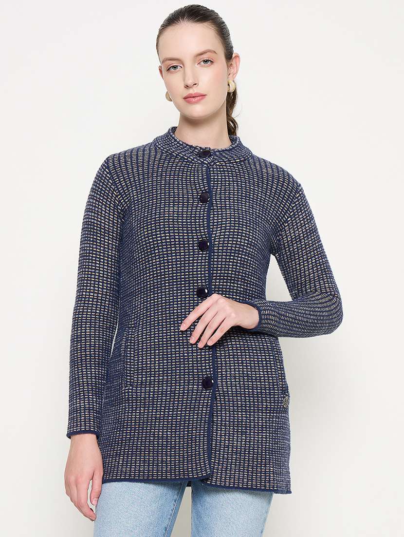 women self designed long sleeve cardigan