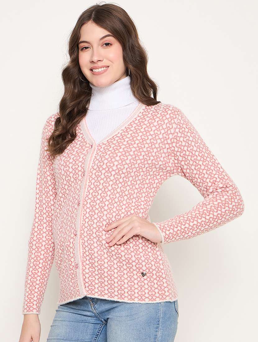 women self designed long sleeve cardigan - 22264378 -  Standard Image - 1