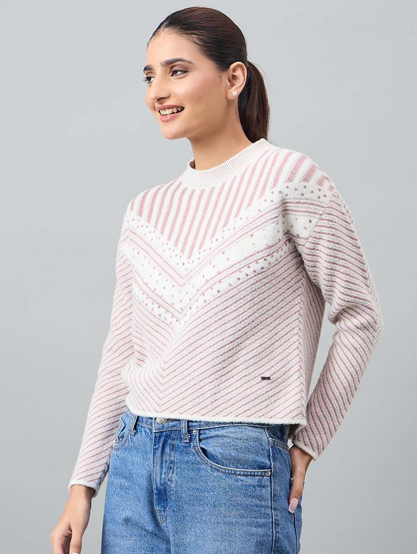 women self designed long sleeve pullover - 22264386 -  Standard Image - 1