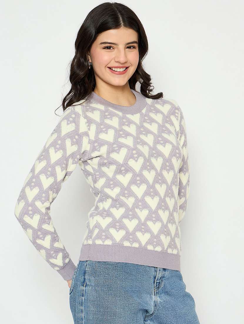 women self designed long sleeve pullover - 22264391 -  Standard Image - 1