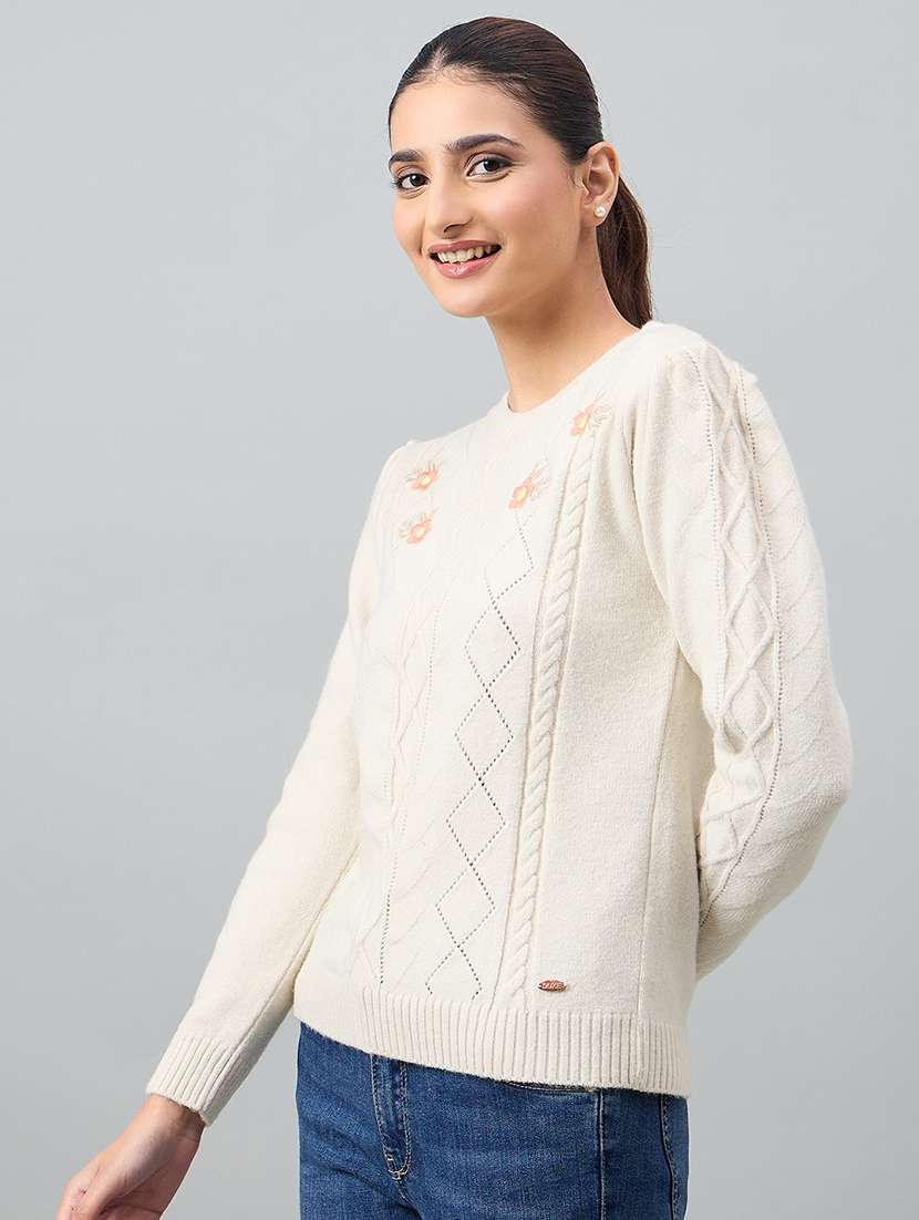 women self designed long sleeve pullover - 22264394 -  Standard Image - 1